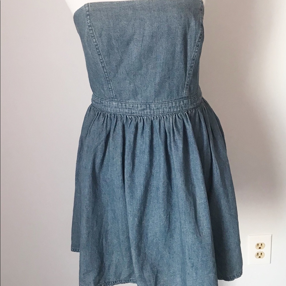 Free People Strapless Denim Mini Dress